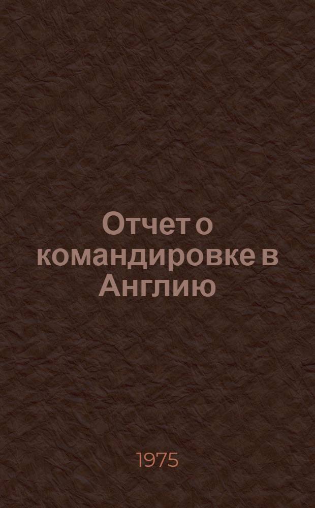 Отчет о командировке в Англию