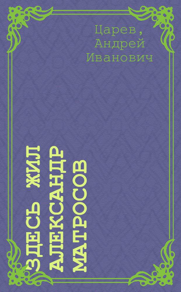 Здесь жил Александр Матросов : (Биогр. очерк)