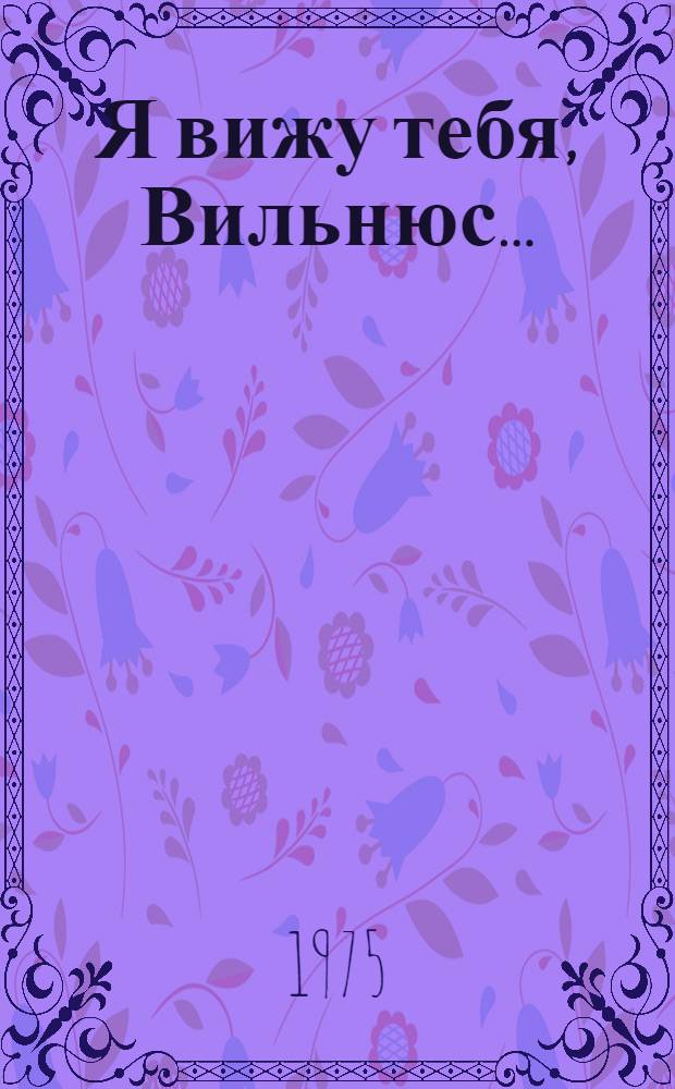 Я вижу тебя, Вильнюс ... : Романы. Повесть. Новеллы : Пер. с евр