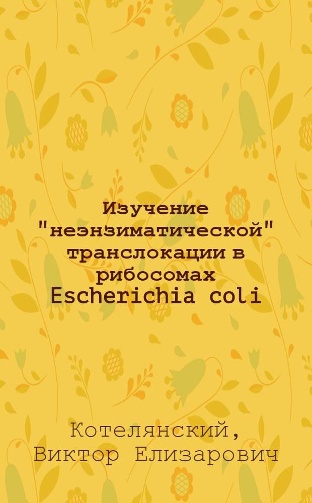Изучение "неэнзиматической" транслокации в рибосомах Escherichia coli