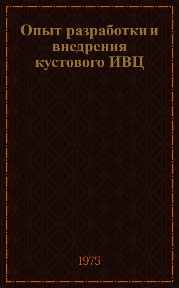 Опыт разработки и внедрения кустового ИВЦ