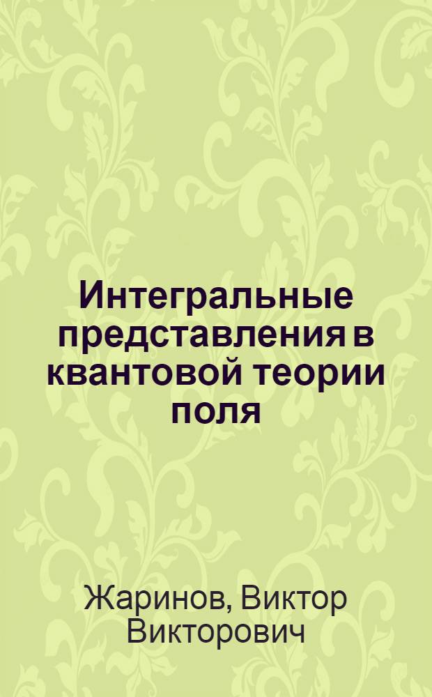Интегральные представления в квантовой теории поля : Автореф. дис. на соискание учен. степени канд. физ.-мат. наук : (041)