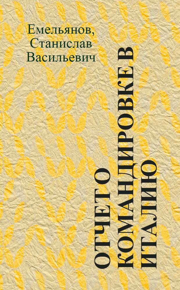 Отчет о командировке в Италию