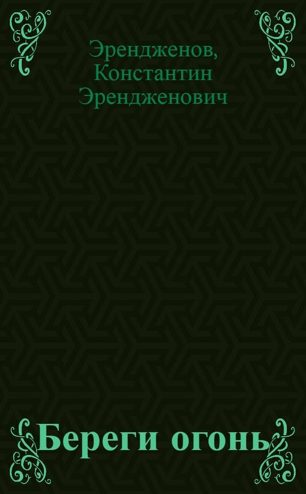 Береги огонь : Роман