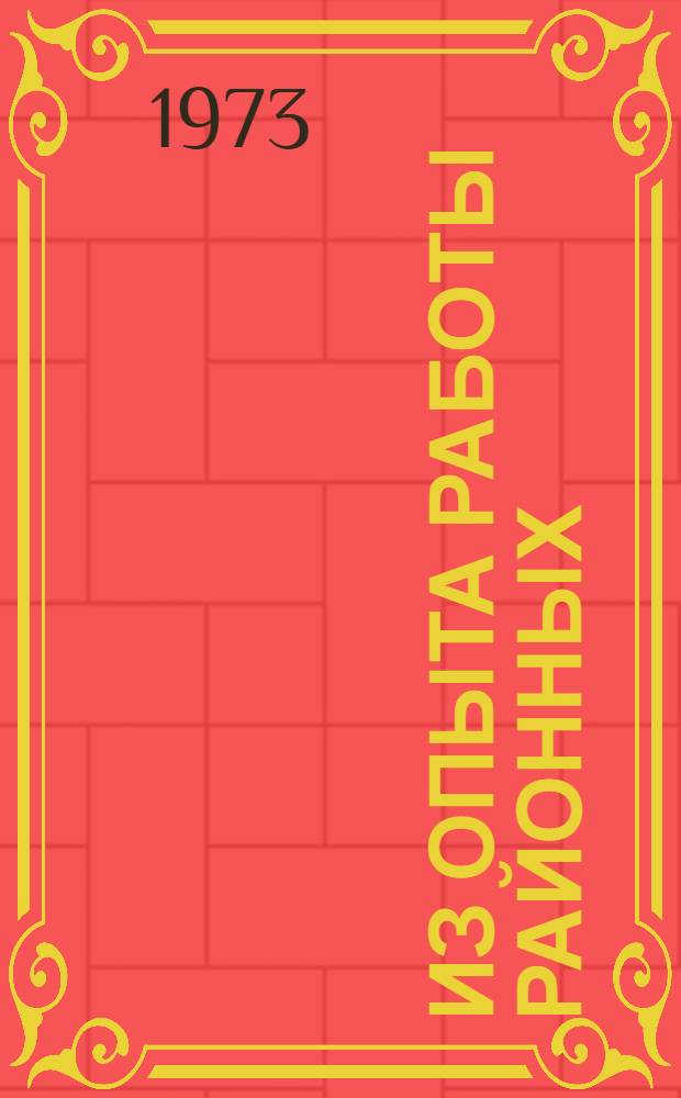 Из опыта работы районных (городских) информационно-вычислительных станций государственной статистики