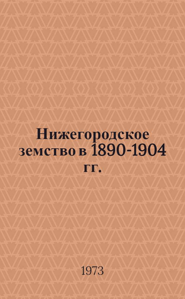 Нижегородское земство в 1890-1904 гг. : (Социальный состав, бюджеты и практ. деятельность) : Автореф. дис. на соиск. учен. степени канд. ист. наук : (07.00.02)