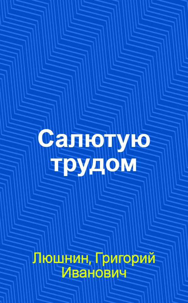 Салютую трудом : Стихи
