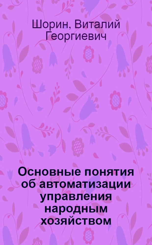 Основные понятия об автоматизации управления народным хозяйством