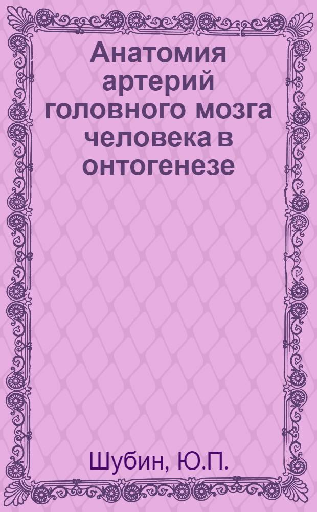 Анатомия артерий головного мозга человека в онтогенезе : Автореф. дис. на соискание учен. степени канд. мед. наук