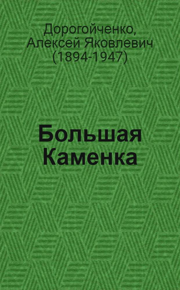 Большая Каменка : Роман