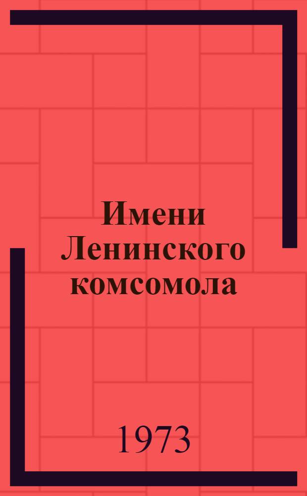 Имени Ленинского комсомола : Очерки о частях и кораблях, носящих имя ВЛКСМ