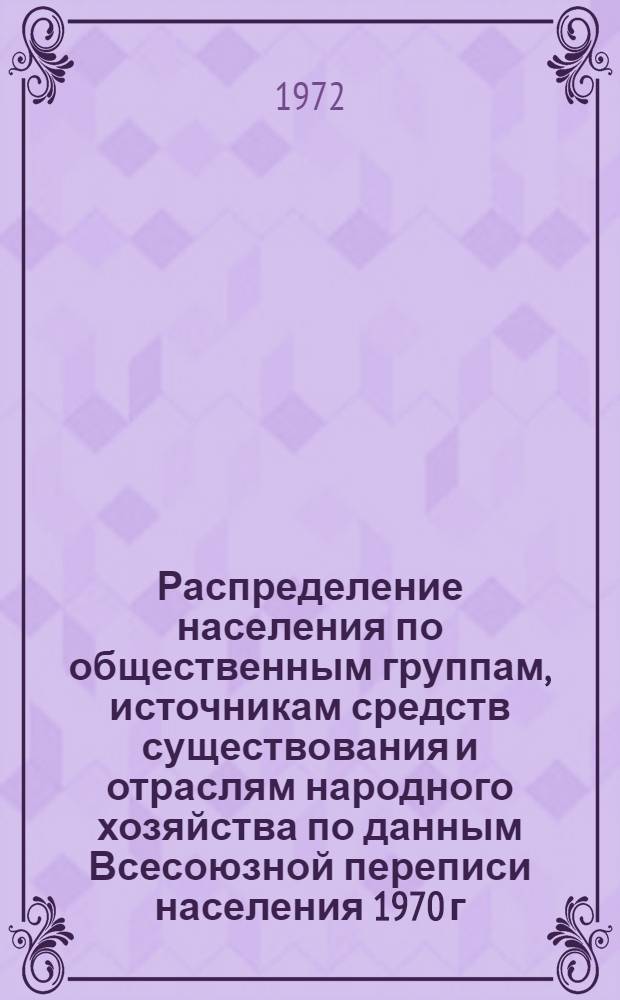 Распределение населения по общественным группам, источникам средств существования и отраслям народного хозяйства по данным Всесоюзной переписи населения 1970 г. .. : (Табл. 17, 18, 19, 20-22, 23, 24, 25, 26, 27, 28, 30, 30а, 30б) [1]-. [28] : ... по Астраханской области