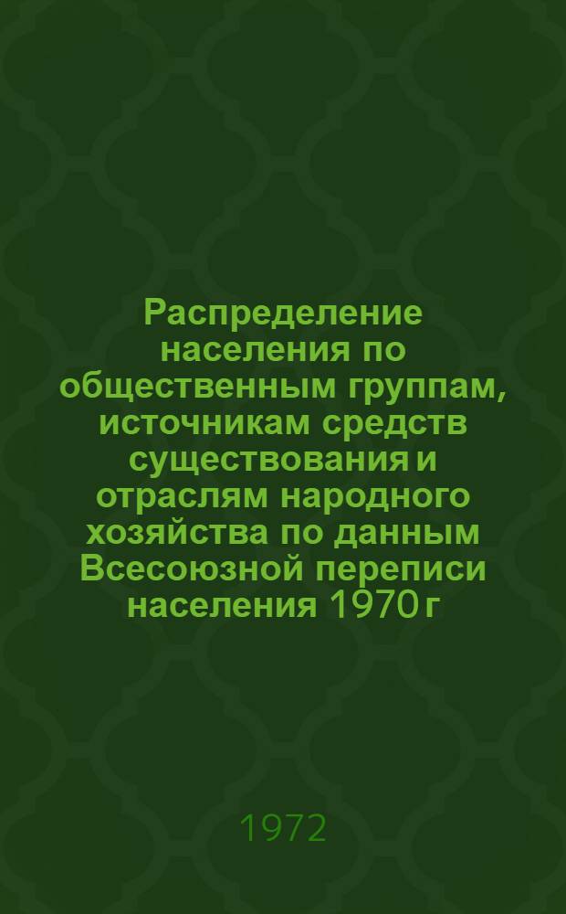Распределение населения по общественным группам, источникам средств существования и отраслям народного хозяйства по данным Всесоюзной переписи населения 1970 г. .. : (Табл. 17, 18, 19, 20-22, 23, 24, 25, 26, 27, 28, 30, 30а, 30б) [1]-. [64] : ... по Каракалпакской АССР