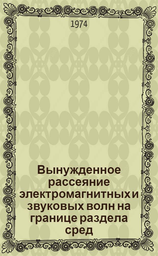 Вынужденное рассеяние электромагнитных и звуковых волн на границе раздела сред : Автореф. дис. на соиск. учен. степени канд. физ.-мат. наук : (01.04.03)