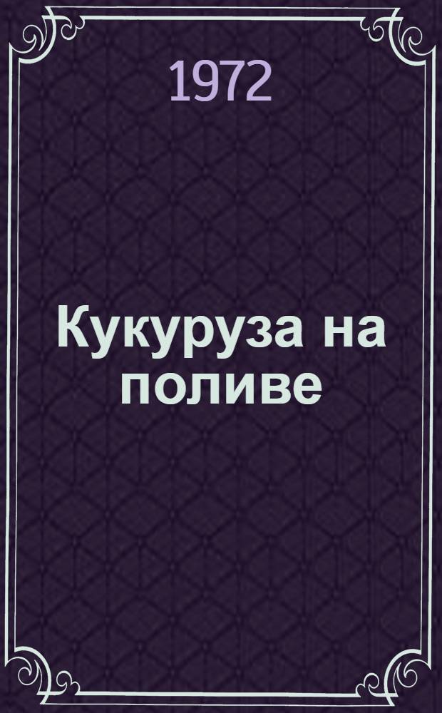 Кукуруза на поливе