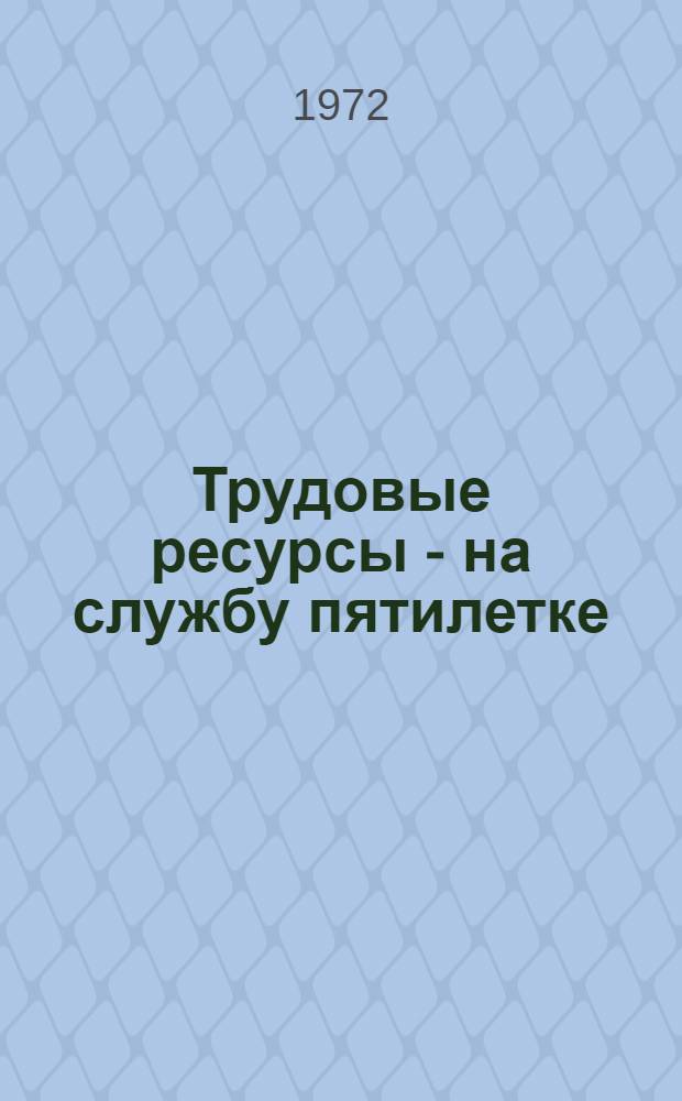 Трудовые ресурсы - на службу пятилетке