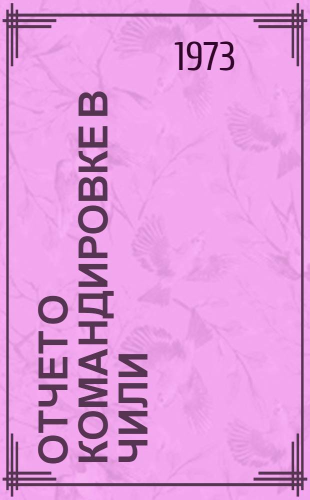 Отчет о командировке в Чили