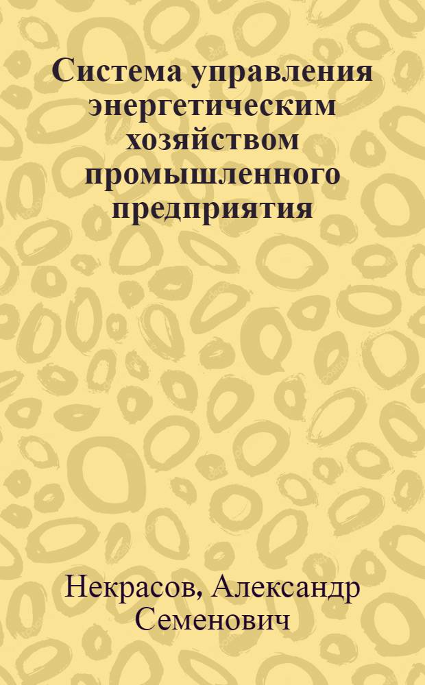 Система управления энергетическим хозяйством промышленного предприятия : (Принципы и направления совершенствования)