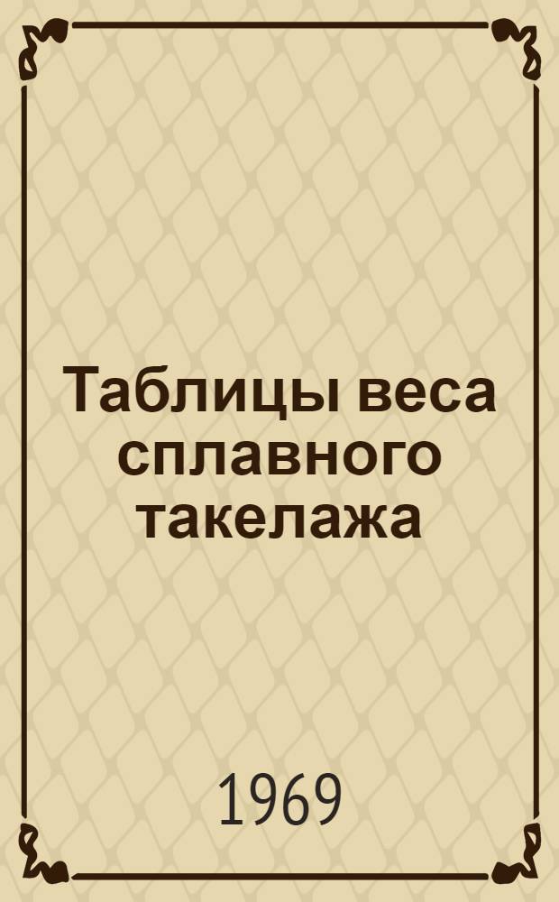 Таблицы веса сплавного такелажа