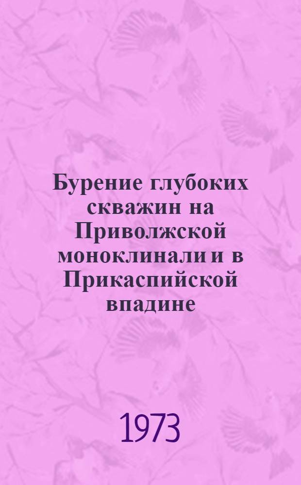 Бурение глубоких скважин на Приволжской моноклинали и в Прикаспийской впадине : Сборник статей