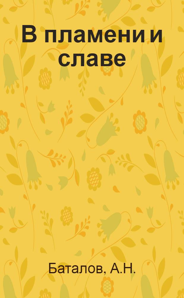 В пламени и славе : Очерки истории Сиб. воен. округа : К 50-летию. 1919-1969