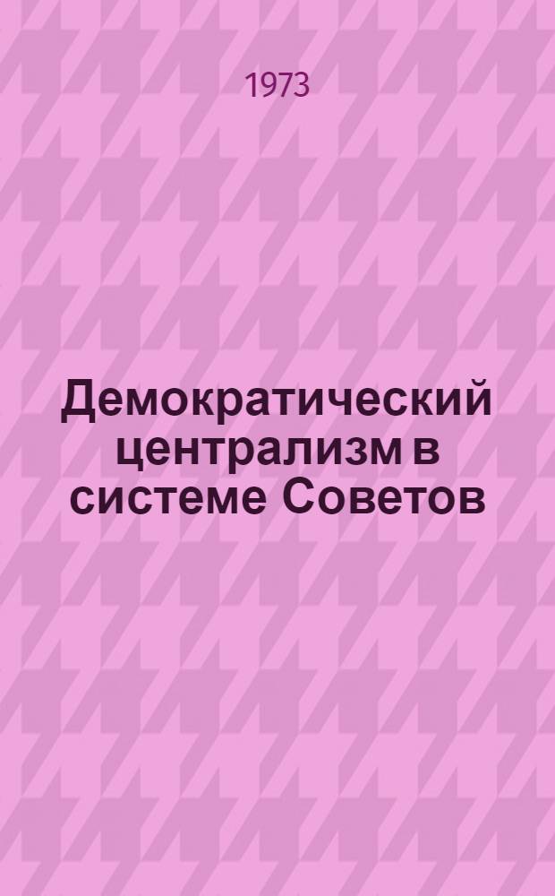 Демократический централизм в системе Советов