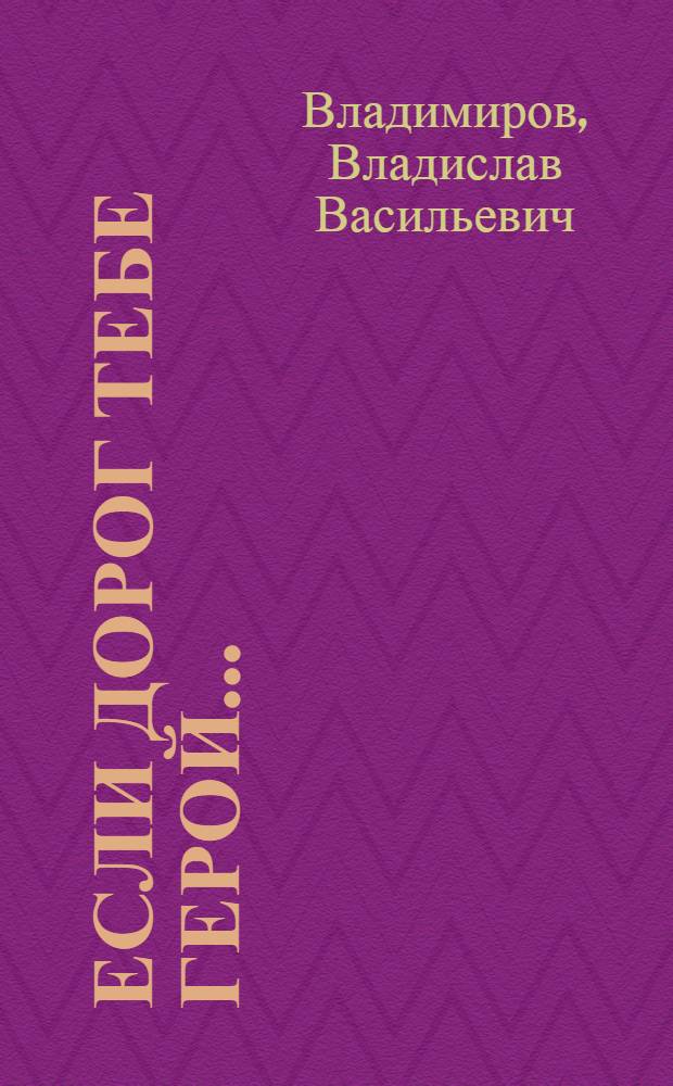 Если дорог тебе герой... : Лит.-крит. заметки