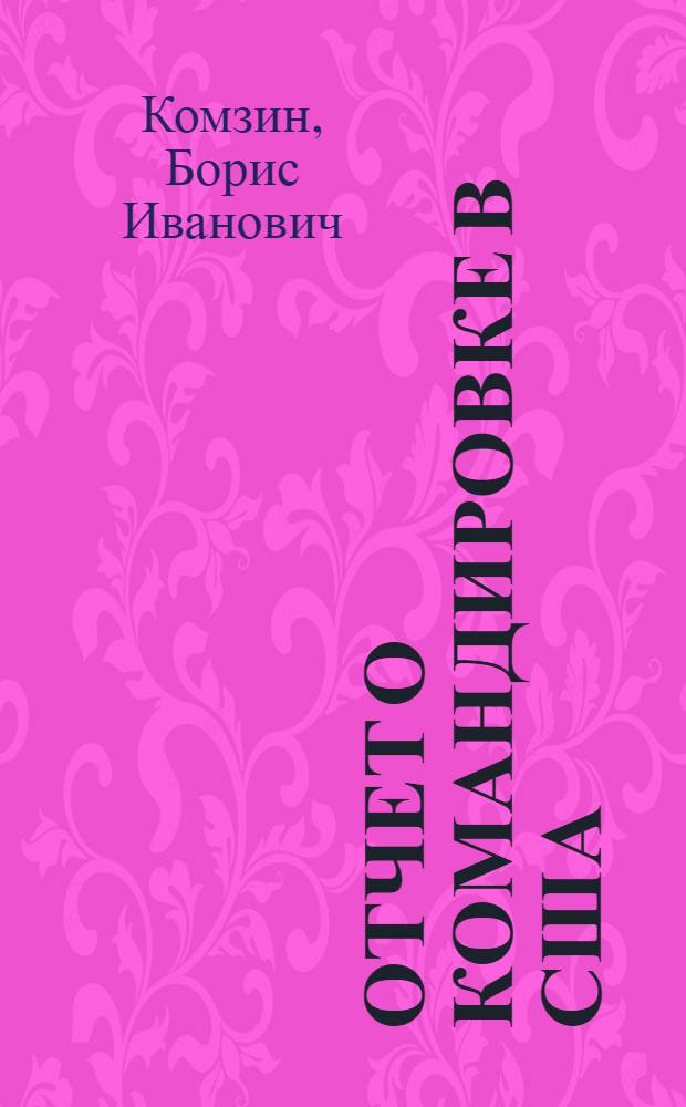 Отчет о командировке в США