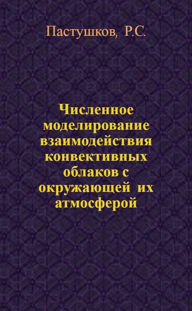 Численное моделирование взаимодействия конвективных облаков с окружающей их атмосферой : Автореф. дис. на соискание учен. степени канд. физ.-мат. наук : (051)