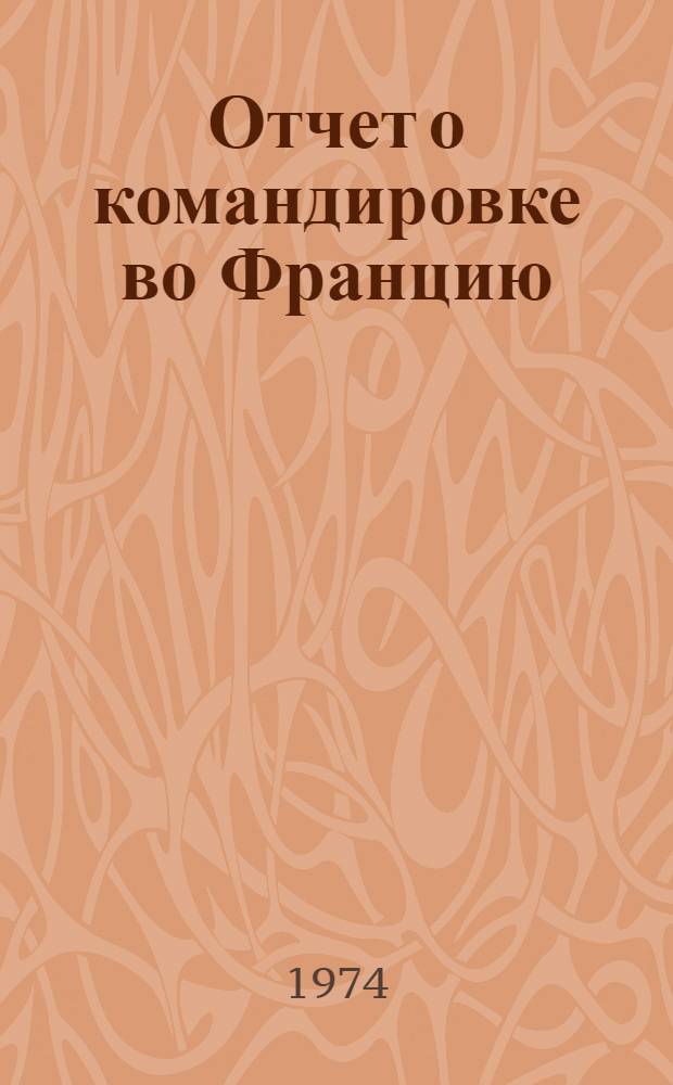 Отчет о командировке во Францию