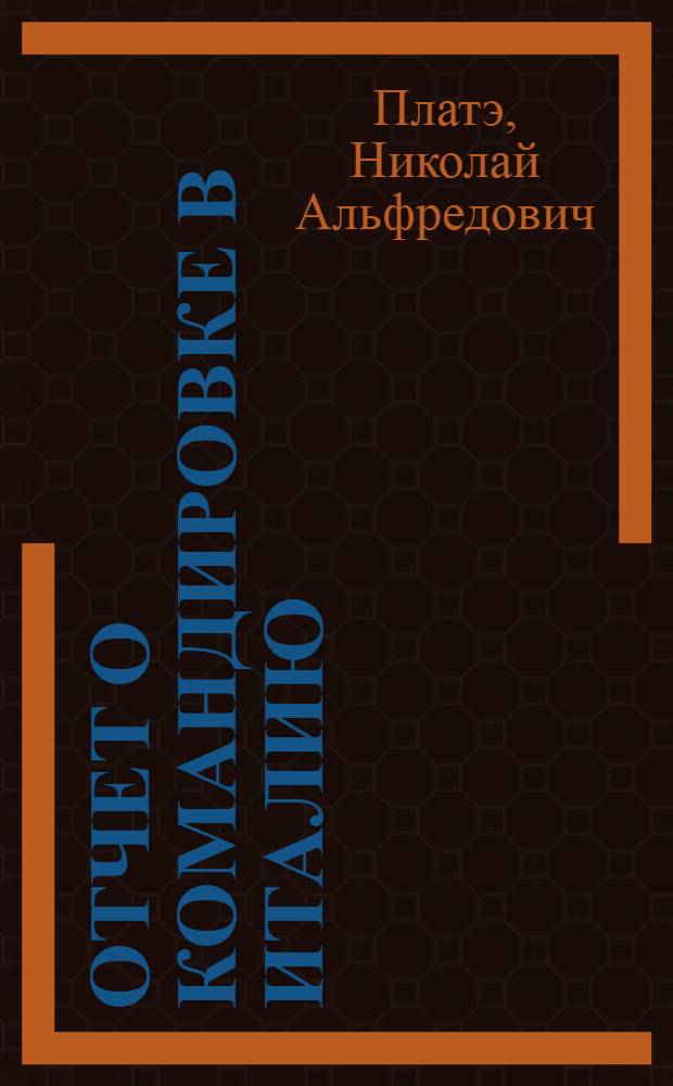 Отчет о командировке в Италию