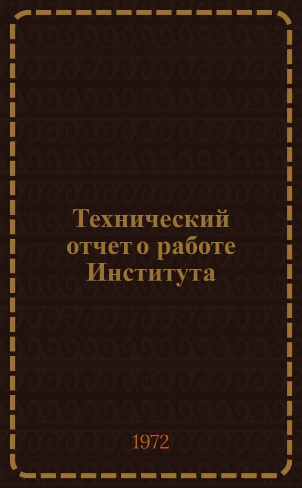 Технический отчет о работе Института
