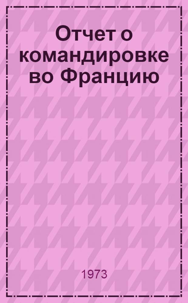 Отчет о командировке во Францию