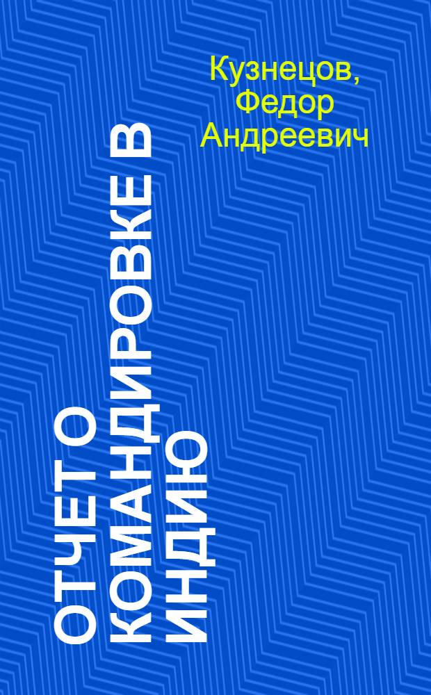 Отчет о командировке в Индию