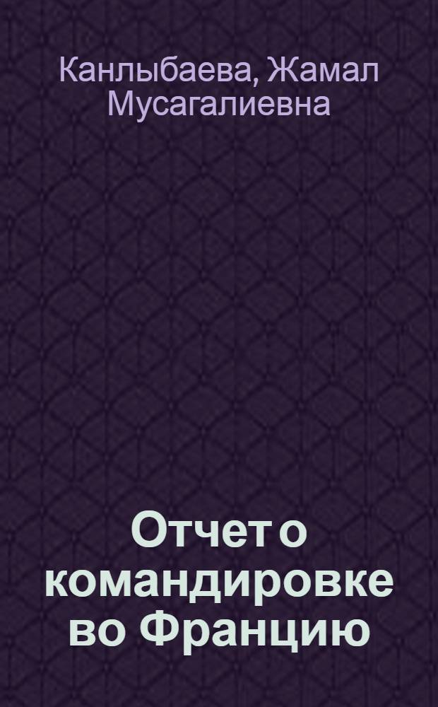 Отчет о командировке во Францию