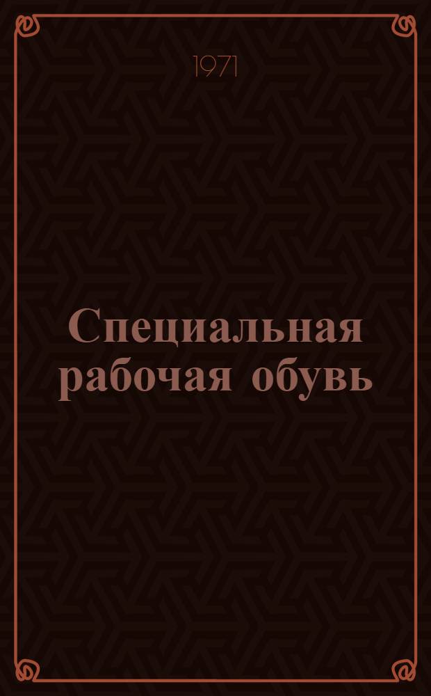 Специальная рабочая обувь : (Перечень моделей и конструкций)