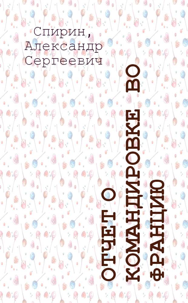 Отчет о командировке во Францию