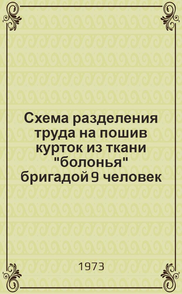 Схема разделения труда на пошив курток из ткани "болонья" бригадой 9 человек