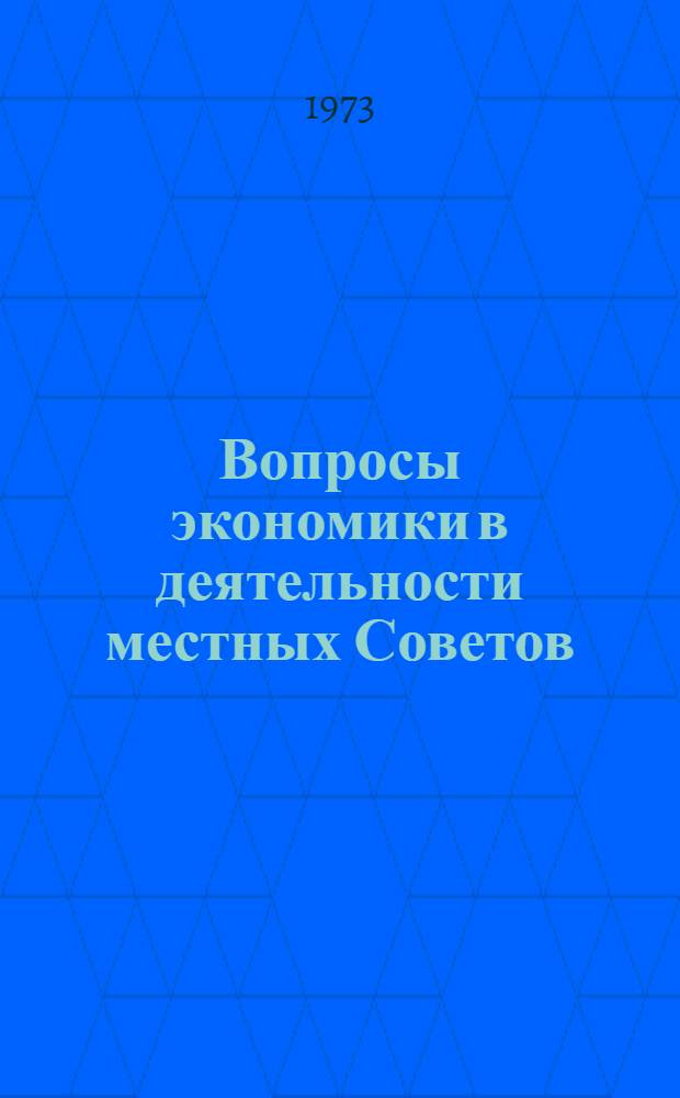Вопросы экономики в деятельности местных Советов
