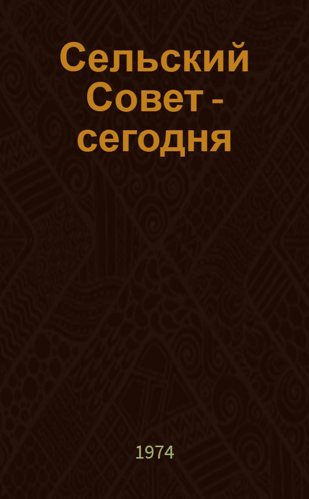 Сельский Совет - сегодня