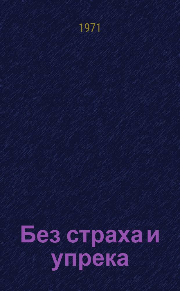 Без страха и упрека : Роман о Д.А. Фурманове