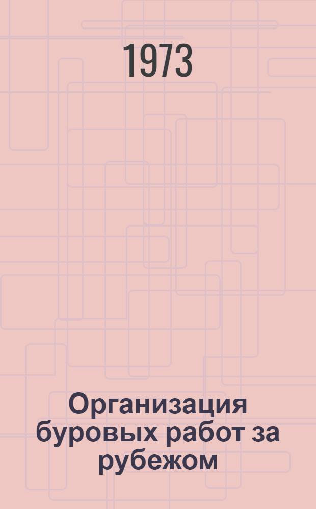Организация буровых работ за рубежом : (Документация и формы отчетности)
