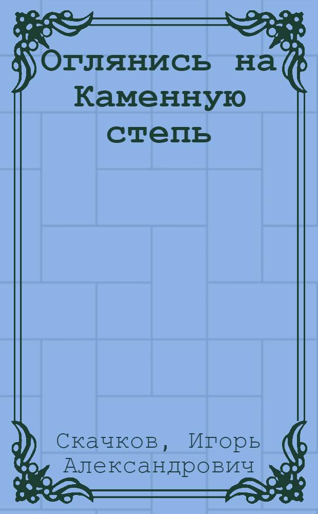Оглянись на Каменную степь