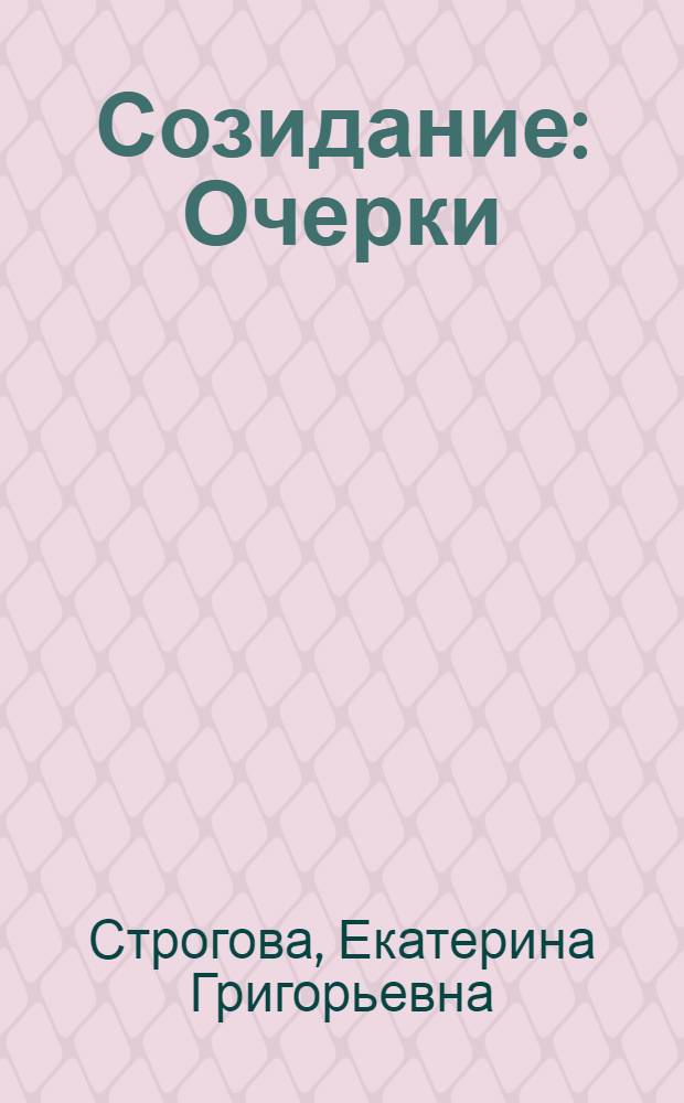 Созидание : Очерки