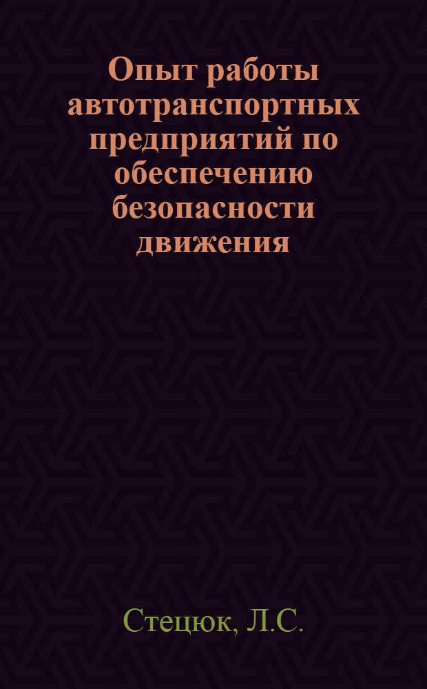 Опыт работы автотранспортных предприятий по обеспечению безопасности движения
