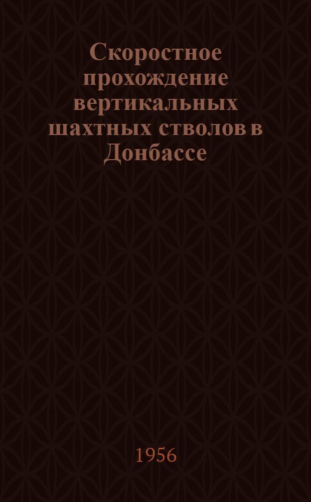 Скоростное прохождение вертикальных шахтных стволов в Донбассе