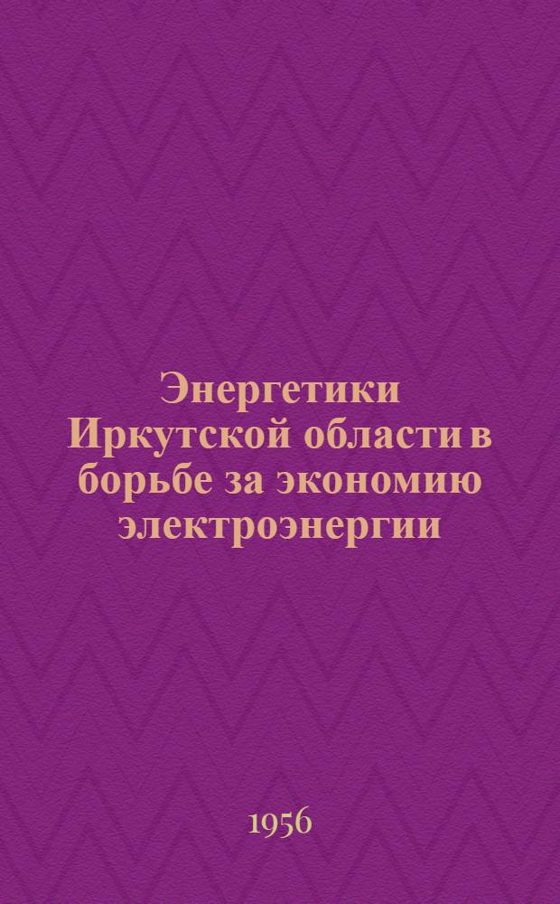 Энергетики Иркутской области в борьбе за экономию электроэнергии