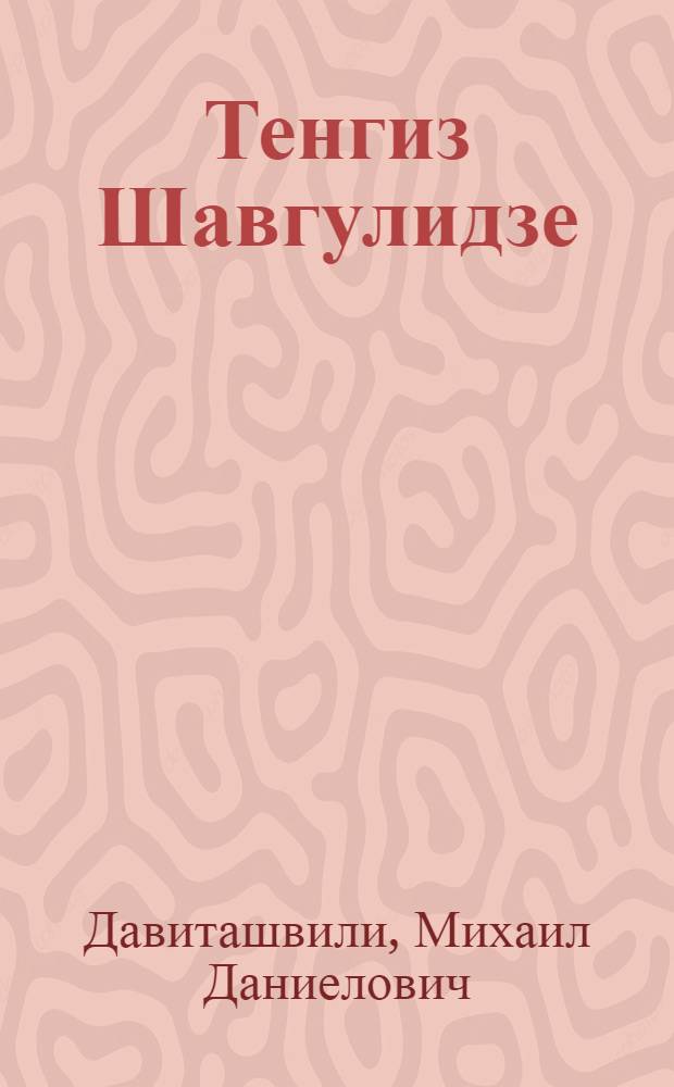 Тенгиз Шавгулидзе : Очерк об участнике Великой Отечеств. войны изобретателе партизанского оружия