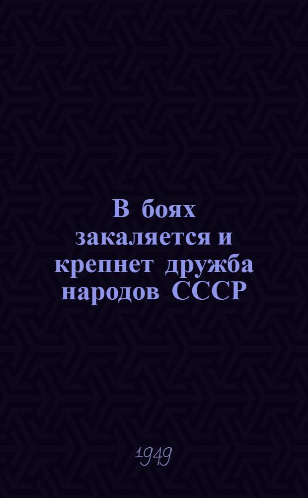 В боях закаляется и крепнет дружба народов СССР