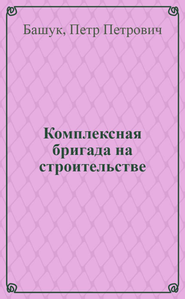 Комплексная бригада на строительстве